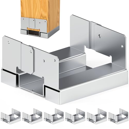 6 pcs 6x6 Post Anchor Base Adjustable Wood Post Brackets - size: 6 x 6