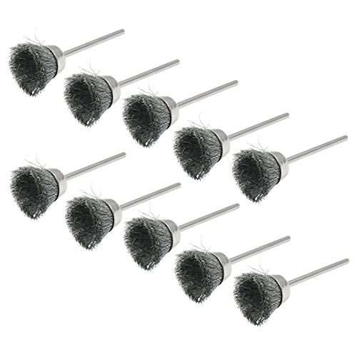 20Pcs Wire Wheel Brushes Cup-Shape Steel Wire Brushes with 3/32" Shank for Rotary Tools, Bowl-Shape Polishing Cleaning Tools - style: Cup-shape, Steel