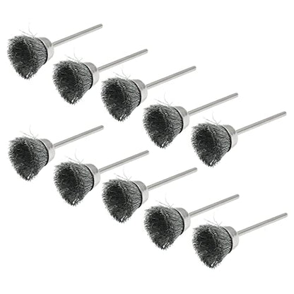 20Pcs Wire Wheel Brushes Cup-Shape Steel Wire Brushes with 3/32" Shank for Rotary Tools, Bowl-Shape Polishing Cleaning Tools - style: Cup-shape, Steel
