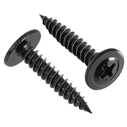 VGBUY 160Pcs #8 x 1 Inch Wood Screws Phillips Modified Truss Head Stainless Steel 410 Quick Metal Self Tapping Screws,Black Zinc Plated - color: Black, size: #8 x 1 inch