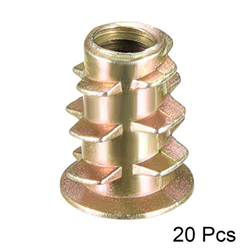uxcell Furniture Threaded Insert Nuts Zinc Alloy M4 Internal Threads 10mm Length 20pcs - size: M4x10mm