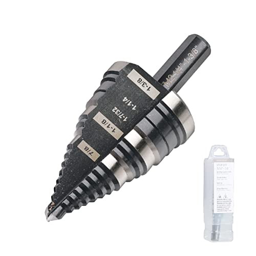 1/4"-1-3/8" M2 Step Drill Bit Unibit for Hole Drilling 5 Sizes - size: 1/4" to 1-3/8" (Straight)
