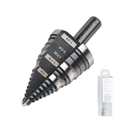 1/4"-1-3/8" M2 Step Drill Bit Unibit for Hole Drilling 5 Sizes - size: 1/4" to 1-3/8" (Straight)