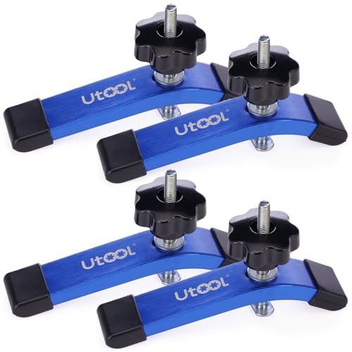 UTOOL 4 Pack T-Track Hold Down Clamps Kit, 6-1/3" L x 1-1/5" Width, Blue - size: ‎4 PCS Clamps