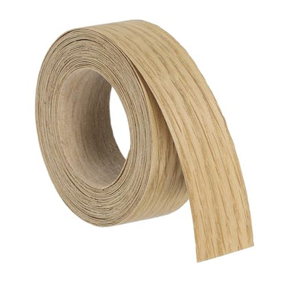 uxcell 1 Inch x 15ft Wood Veneer Edge Banding, Pre-Glued Flexible White Oak Edging Strips, Iron on with Hot Melt Adhesive Wood Tape for Cabinet Repair and Furniture Restoration - size: 1 Inch x 15ft