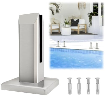 LukLoy 1 Pack 304 Stainless Steel Heavy-Duty Glass Railing Spigots - color: Silver - 1Pack
