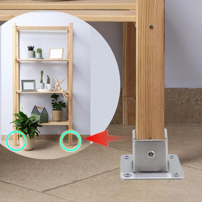 Wealrit 4 Pcs Square Post Bases Stainless Steel 1" Flange Anchor Bases - style: 4 pcs 1" Silver