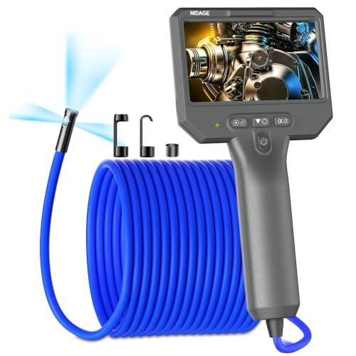Triple Lens Endoscope Camera with Light, 1080P Inspection Borescope