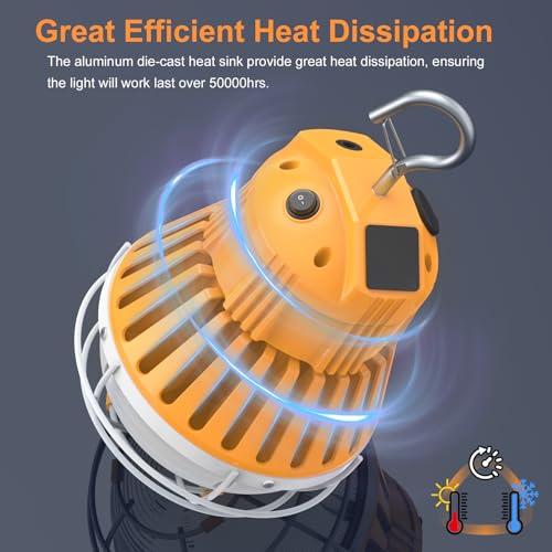 100W 80W 60W LED Temporary Work Light, Portable Hanging Construction Light - size: CCT-5000K