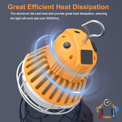 100W 80W 60W LED Temporary Work Light, Portable Hanging Construction Light - size: CCT-5000K