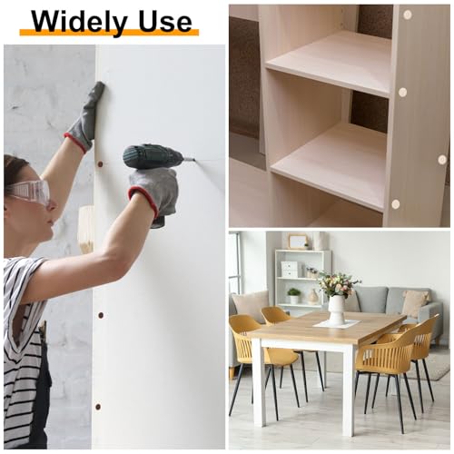 Generic 2 Sheets Screw Hole Covers Stickers 21mm 54 in 1 Self Adhesive Screw Covers Caps Waterproof Dustproof Sticker PVC for Wall Cabinets Desk Screws Furniture Repairing, White