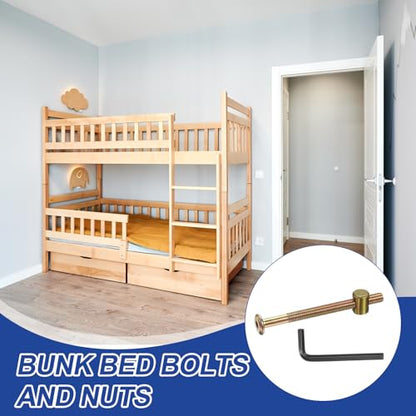 PATIKIL Bunk Bed Bolts and Nuts Kit M6x75mm Furniture Bolts Hex Drive 6Set - size: M6x75mm