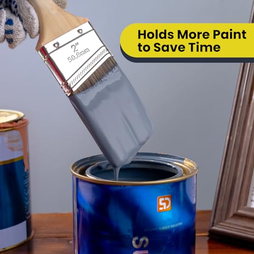 Mister Rui Paint Brush, 2 Inch Angled Synthetic Sash Brush for Walls - size: 1PCS, 2" Angled