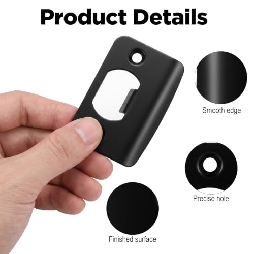 Door Plate Extended Strike Matte Black Heavy Duty Security