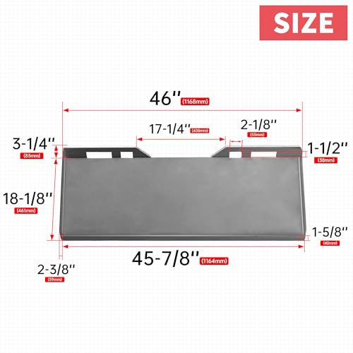 ECOTRIC 3/8" Skid Steer Attachment Plate Universal Quick Attach Mount Plate - size: 1 piece 3/8" thick