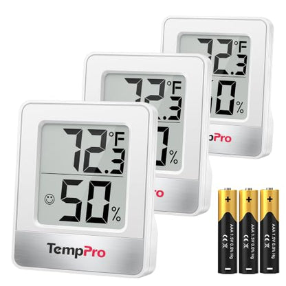 TempPro TP49 3 Pack Digital Hygrometer Indoor Thermometer - size: Digital Indoor Thermometer