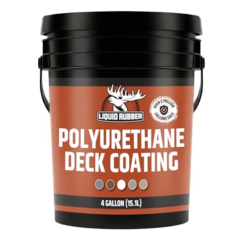 Liquid Rubber Polyurethane Deck Coating - Textured, Neutral Beige, 4 Gallon - color: Textured Neutral Beige, size: 512 Fl Oz (Pack of 1)