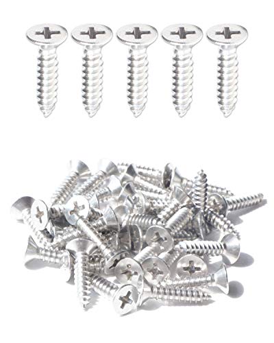 IMScrews 100pcs #8 x 3/4" (19mm) Stainless Flat Head Phillips Wood Screws 18-8 (304) Stainless Steel Countersunk Self Tapping Screws - size: #8 x 3/4"