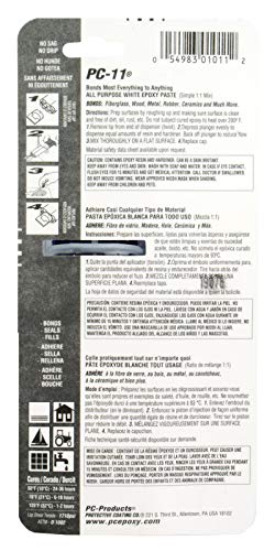 PC-Products PC-11 Epoxy Adhesive Paste, Two-Part Marine Grade, 1oz Applicator Syringe, Off White 10112 - size: 1 oz
