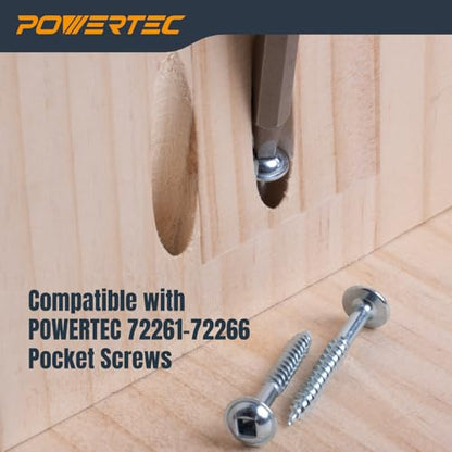 POWERTEC 72259 6 Inch Square Driver Bit Set - #2 Square Head, 1/4" Hex Shank, for Woodworking & Construction (2 Pack) - style: 2PK 6" #2 Square Driver Bit