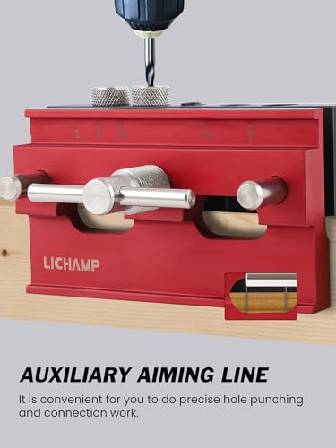 Lichamp Self Centering Doweling Jig Kit, Drill Guide for Straight Holes