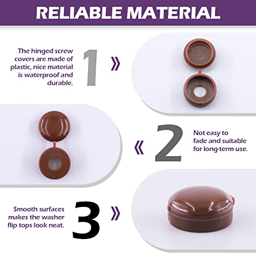 Swpeet 800Pcs 5/32" 1/5" 1/4" 8 Colors Plastic Screws Hinged Screw Cover Caps and Self Adhesive Screw Hole Stickers Assortment Kit, Snap Covers Washer Hole Tube Panel Plugs Fastener Cover Plugs