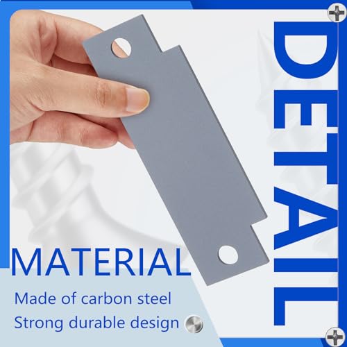 Zonon 4 Pcs Door Strike Plate Filler with Screws, T-Strike Blank, Gray - color: Gray