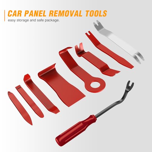 GOOACC 9PCS Auto Trim Removal Tool Kit Red - color: 9pcs Trim Removal Tool Red