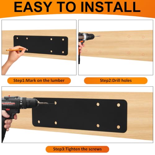 2 Pcs 10"x3" I Shape Strap Pergola Bracket, 3MM Thick - style: I Shape(10x3)