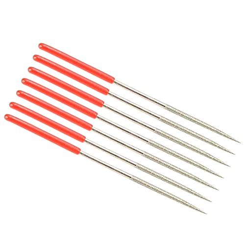 Utoolmart 7Pcs 2mm x 100mm Round Diamond Needle File Set 150 Grits - size: 2mm x 100mm