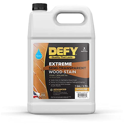 Defy Extreme Wood Stain Natural Pine 1-gallon - color: Natural Pine, size: 1 Gallon