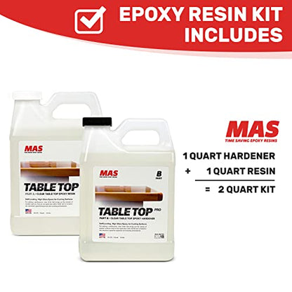 MAS Epoxies Table Top Pro Epoxy Resin Kit, 2-Quart for Tables, Bar Tops - size: 2 Quart