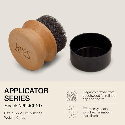 John Boos Butcher Block Oil & Cream Applicator, 1 count, Beechwood - style: Applicator Beechwood