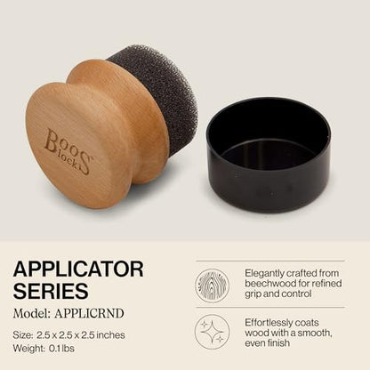 John Boos Butcher Block Oil & Cream Applicator, 1 count, Beechwood - style: Applicator Beechwood