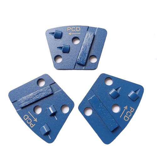 PCD Grinding Disc 3Pcs Trapezoid with Diamond for Concrete Epoxy Removal - style: None thread hole-PCD Left