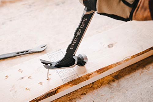 Spec Ops Tools Framing Hammer for Carpentry & Demolition, Magnetic Nail Holder, Rip Claw, Milled Face 22 Oz - size: 22 Oz
