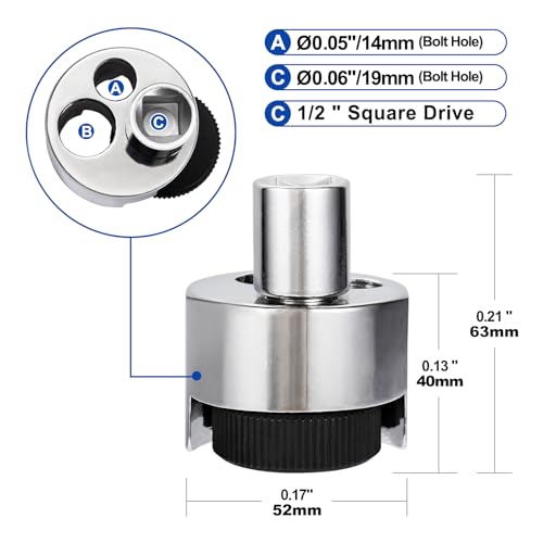Spurtar 1/2'' Drive Stud Remover Bolt Extractor Nut Splitter 1/4" to 3/4"