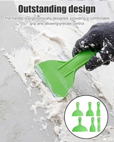12 Piece Plastic Putty Knife Set Flexible Scraper Tool Kit Green