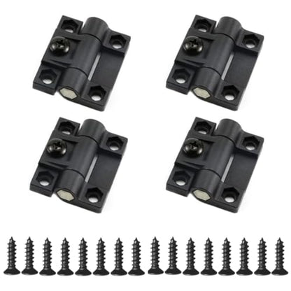 Adjustable Torque Hinge 43mmx36mm Black Plastic 4 Countersunk Holes Adjustable Position Control Hinges Door Hinges 4Pcs,Screws 16Pcs