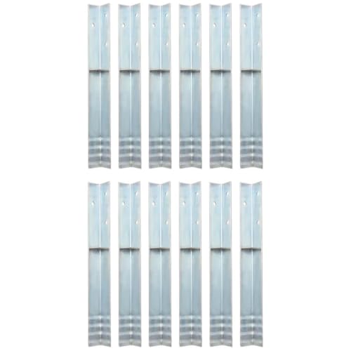 12 Pcs Galvanized Steel L-Shaped Ground Anchors for Play Towers, Heavy Duty Stakes for Garden Structures, 2x2x19.7 Inch Stability Kit - color: Burgundy 2