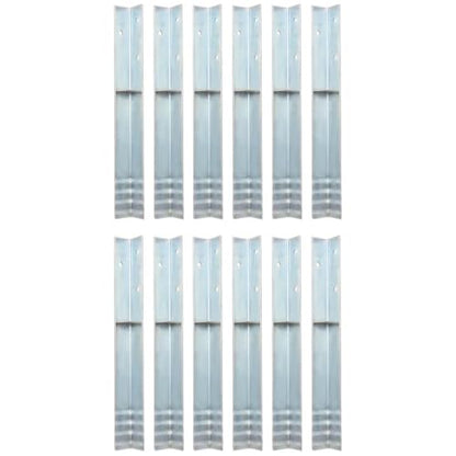 12 Pcs Galvanized Steel L-Shaped Ground Anchors for Play Towers, Heavy Duty Stakes for Garden Structures, 2x2x19.7 Inch Stability Kit - color: Burgundy 2