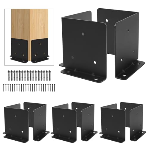 6X6 Post Anchor Base 4Set,Adjustable Post Base for 6x6 8x8 Post - size: 6X6