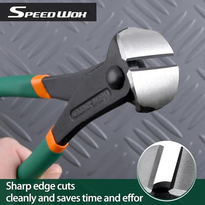 SPEEDWOX 8-Inch End Cutting Pliers Nail Puller End Cutting Nippers Nail Remover Tools Staple Puller Nippers Tool Nail Puller Tool For Carpenter Wire Cutting End Snips For Pulling Nails Cutting Wires - size: 8"
