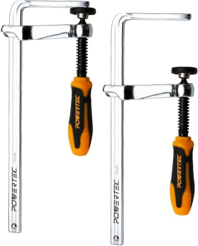 POWERTEC Quick Screw Guide Rail Clamps for BOW XTENDER Fences, MFT Table, Track Saw Guide Rail System, 7” Capacity x 2-3/8” Throat Depth, 400lbs Clamping Force (71409) (Pack of 20) - size: 7" Guide Rail Clamp, Pack of 20