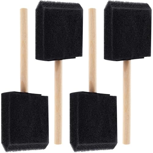 4pcs Foam Paint Brushes, Sponge Painting Tool, 3in, Black - color: Black-4pcs-3"