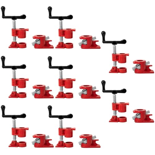 8 Pack 3/4" Pipe Clamps for Woodworking, Heavy Duty Quick Release