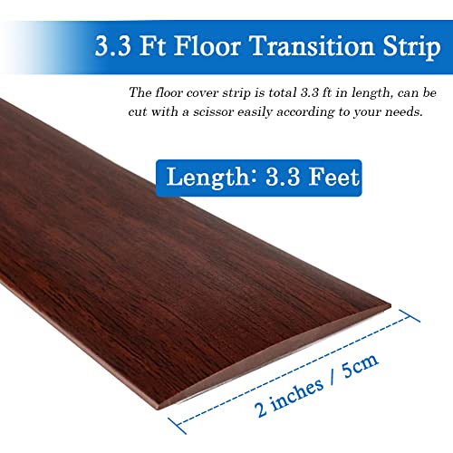 FONUNO Vinyl Floor Transition Strip Self Adhesive Threshold Strip 2" W - color: Coffee, size: 5cm, 3.3Ft