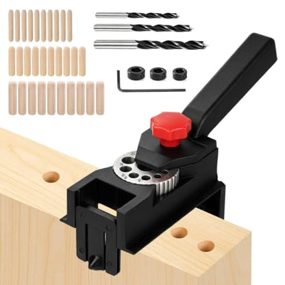 Woodworking Doweling Jig with Positioning Pin for Matching Holes