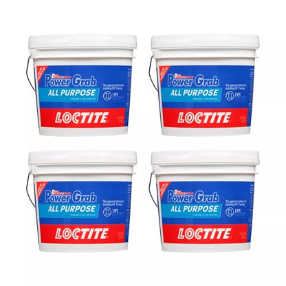 Loctite Power Grab Express All Purpose Construction Adhesive, White, 1 gallon Tub, 4 Pack - size: 4 Pack, style: 1 Gallon