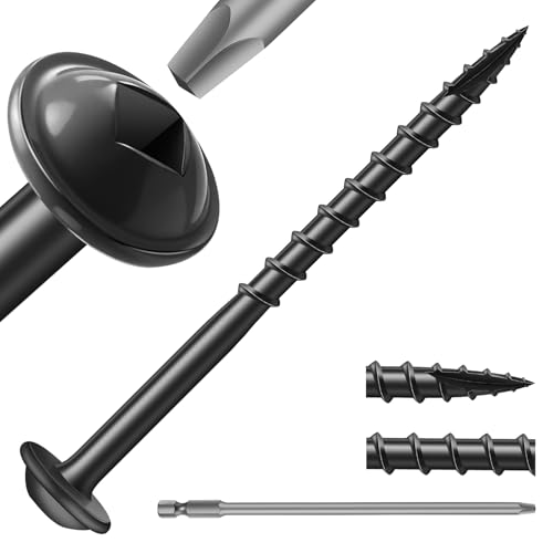 Pocket Hole Screws #8 x 2 Inch (500Pcs) 4lb. Carbon Steel, Black, Washer Head, Coarse Thread, Square Drive,150MM Drive Bit Included - color: Black, size: #8 x 2"